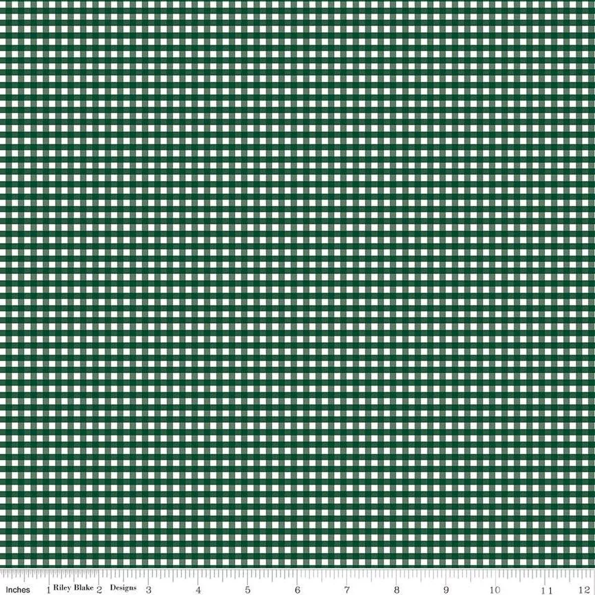 1/8" Gingham- Christmas Green 3 Yd Cut