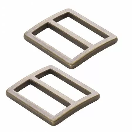 1" Flat Widemouth Slider : Antique Brass - Set of Two - By Annie