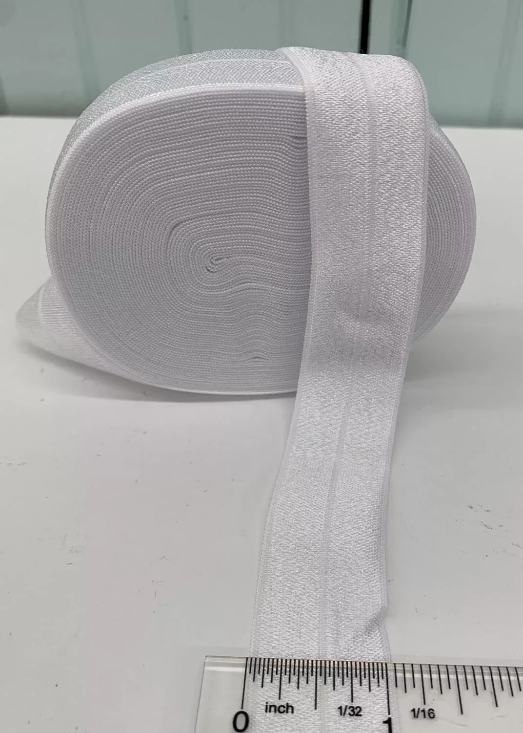 1" Folding Elastic -White (1m package)