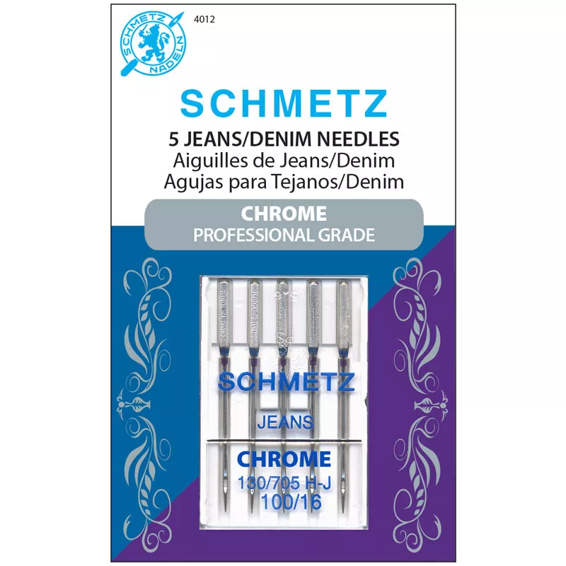 100/16 Chrome Denim/Jeans Needles - 5ct - Schmetz