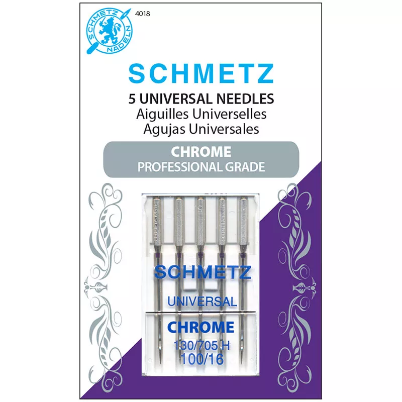 100/16 Chrome Universal Needles - 5ct - Schmetz