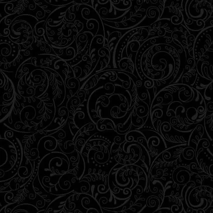 108" Charleston dark grey black scroll