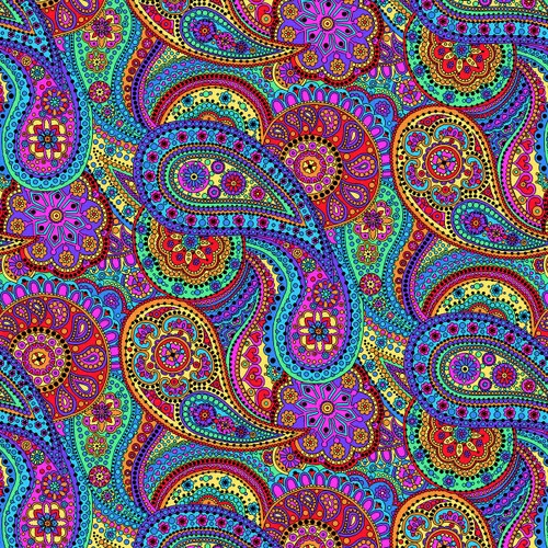 108" Paisley Paradise Wideback in Multi By Henry Glass 1181-123