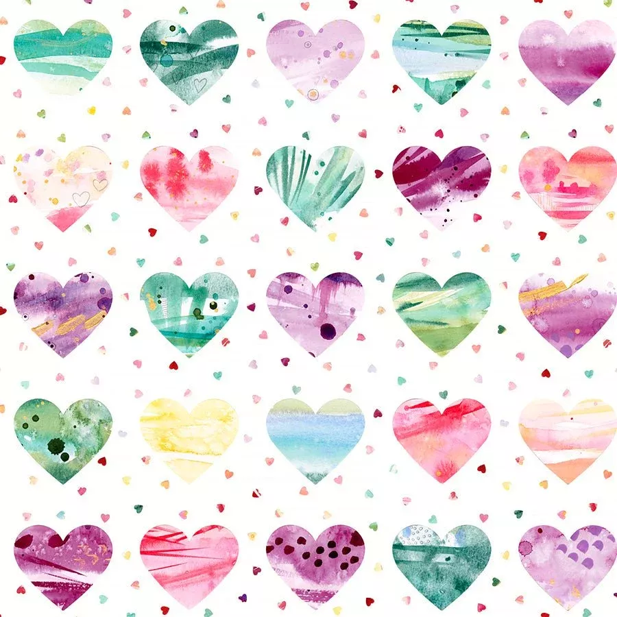 108" Quilt Backing Fleur The Love Large Hearts Cloud from Moda 3 YARD CUT