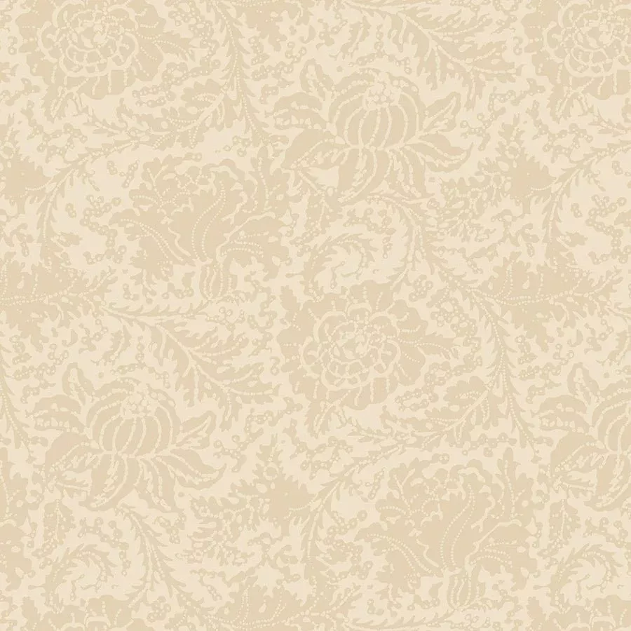108" Quilt Backs Anna B's Indigos Floral Cream from Marcus – Remnant 103″ × 108″