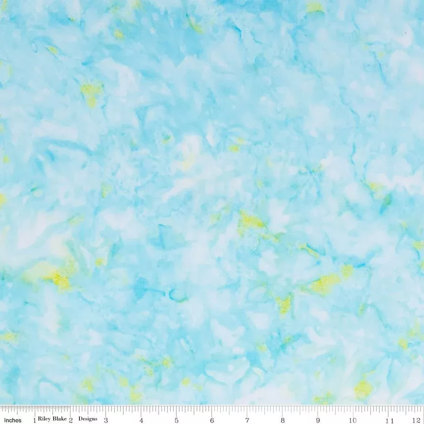 108" Quilt Backs Hand-Dyes Light Turquoise Green Multi from Riley Blake 3 YARD CUT
