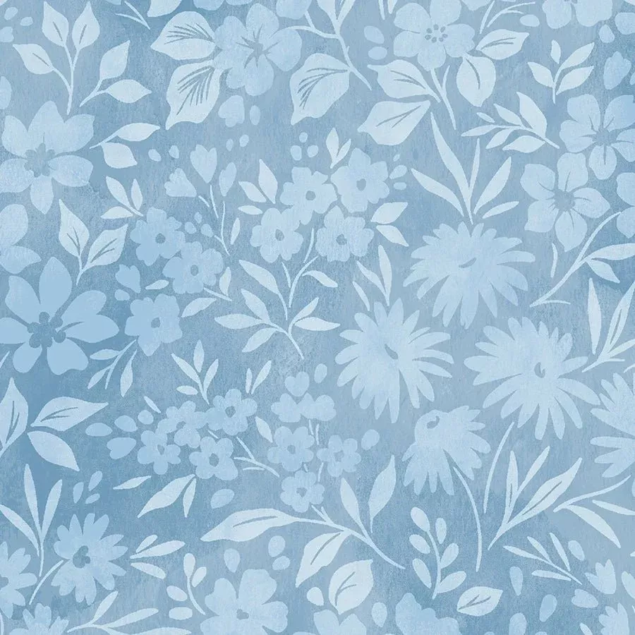 108" Quilt Backs Wild Pasture Tonal Floral Pacific from Studio E 3 YARD CUT