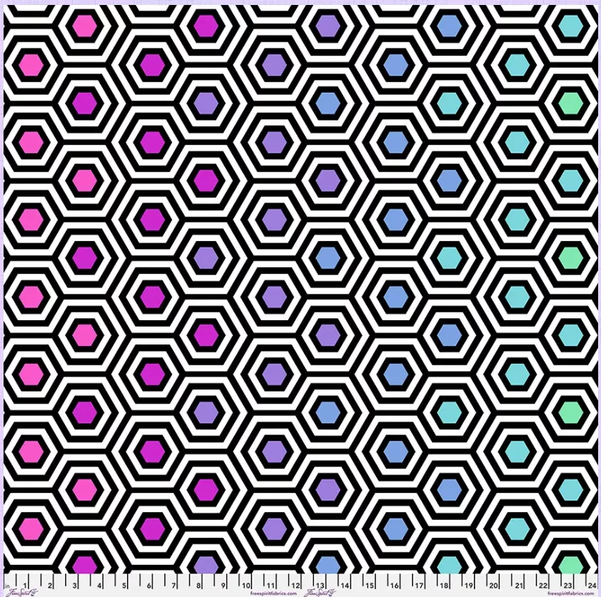 108" Tula Pink True Colors - Ink Hexi Backing by Free Spirit