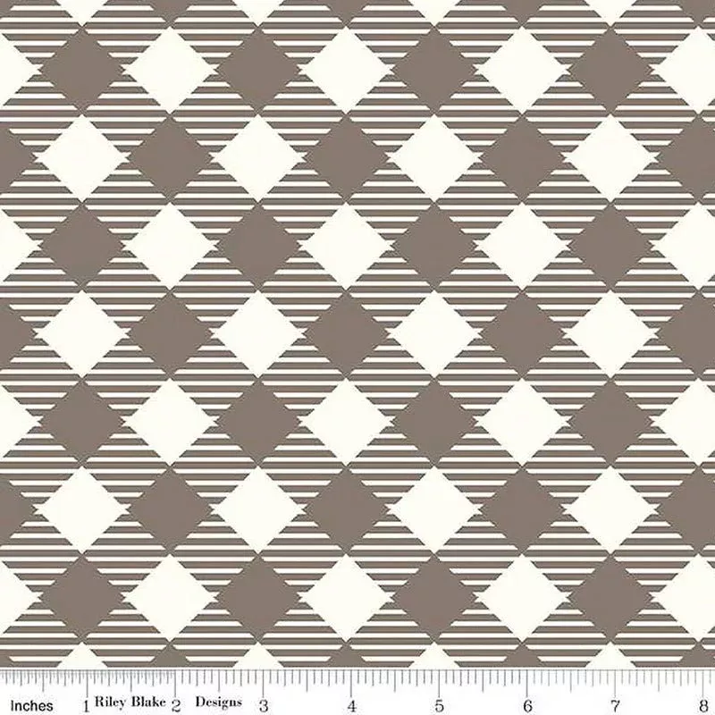 108" Wide Quilt Backing Bee Ginghams Pebble from Riley Blake 3 YARD CUT