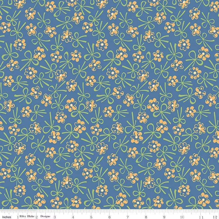 108" Wide Quilt Backing Farmer's Daughter Bonnet Denim – Remnant 21″ × 108″