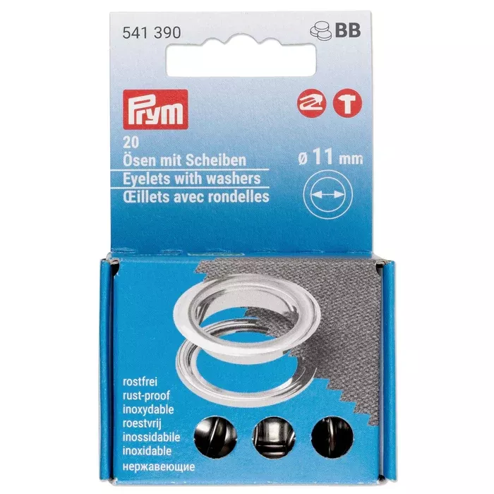 11 mm Eyelets with Washers, 20 pcs