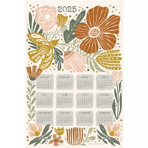 2025 Calendar Tea Towel