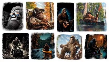 3 Wishes Legendary Loner Gone Squatchin' Fabric