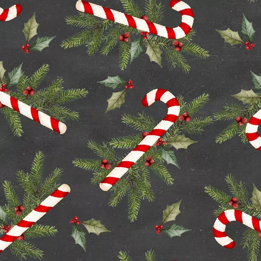 3 Wishes Very Merry Gingerbread Sugar & Spruce Charcoal 1 Yard Cut