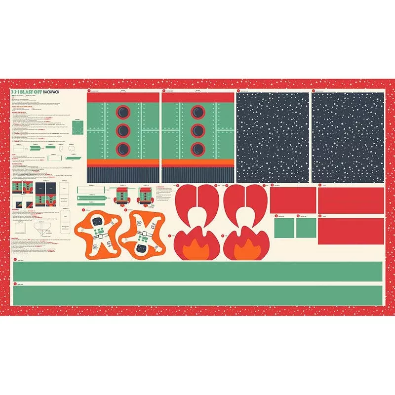321 Blast Off 36" X 60" Backpack Panel Multi