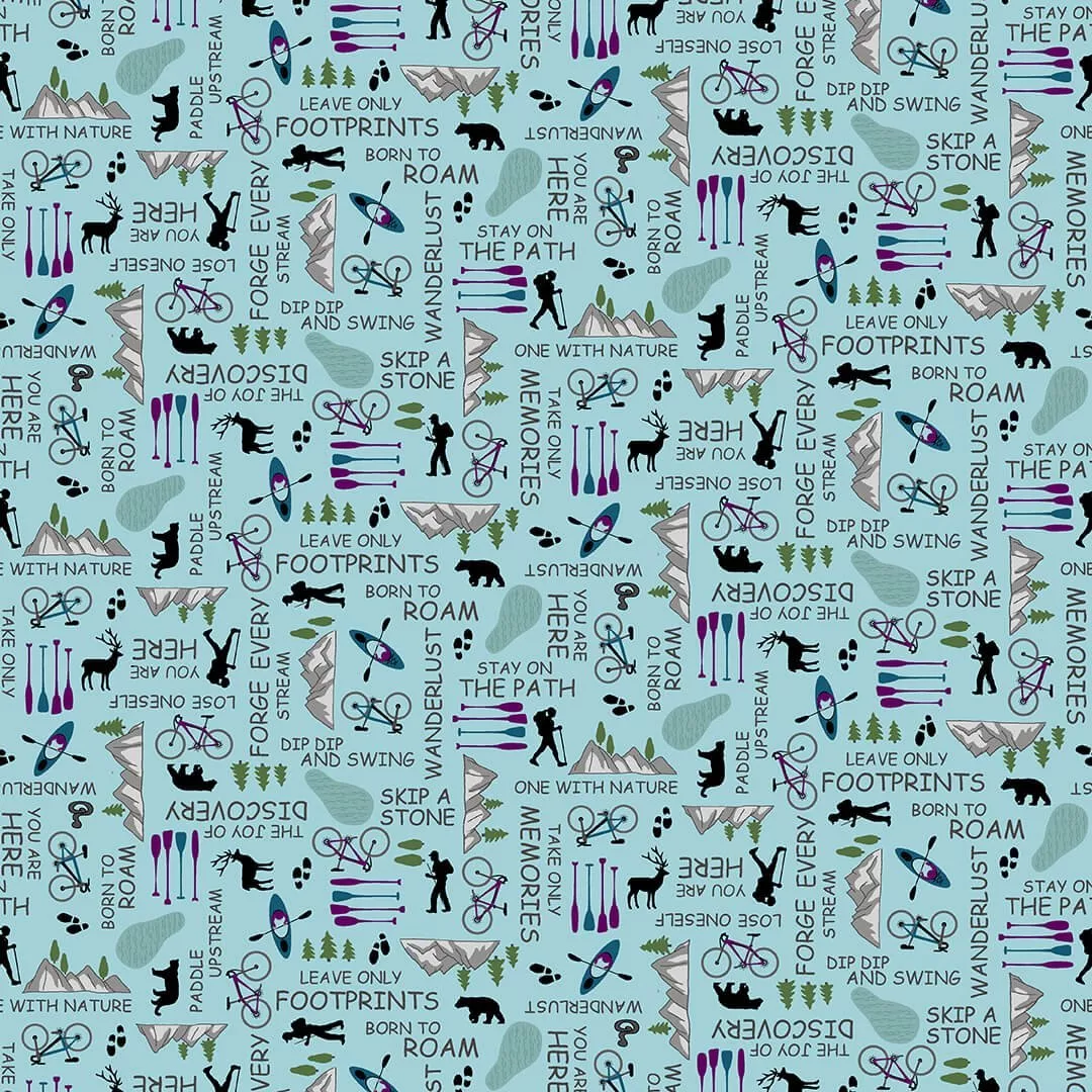 5978S-11 Light Blue Hiking Sentiments Judy Gauthier Studio E ^