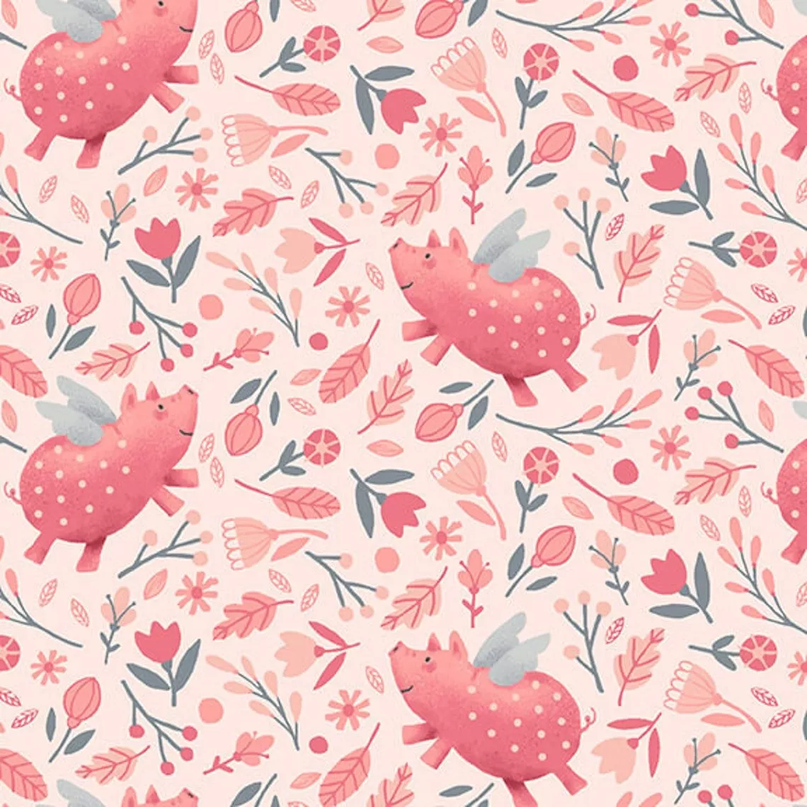 6004-22 Pink Small Floral Porkopolis Studio E Fabrics ^