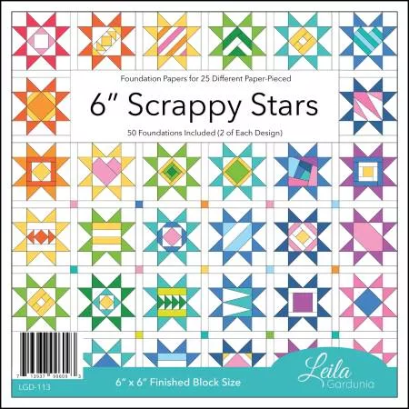 6in Scrappy Stars Foundation Pad : #LGD-113 - Leila Gardunia Design