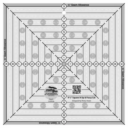 9 1/2in Square It Up & Fussy Cut Ruler