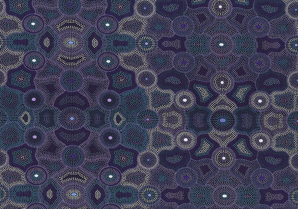 Aboriginal Akuna Dreaming Purple ADP 1Yd End of Bolt Clearance