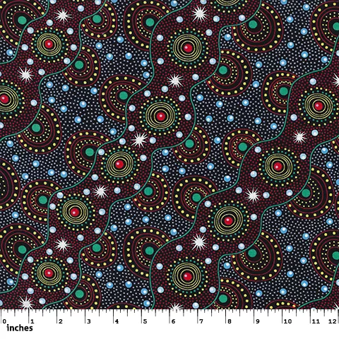 Aboriginal Bush Dreaming of Utopia Red 2-1/2Yds End of Bolt Clearance
