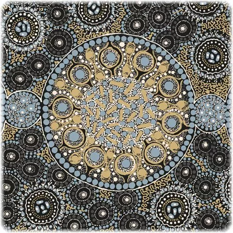 Aboriginal Fresh Life After Rain Black by Christine Doolan