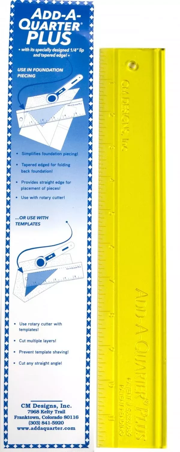 Add-a-Quarter Plus Ruler 12" by CM Designs