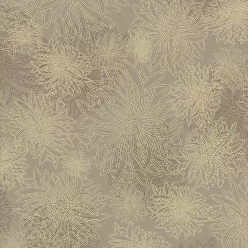 AGF Floral Elements FE-516 Khaki - Cotton Fabric