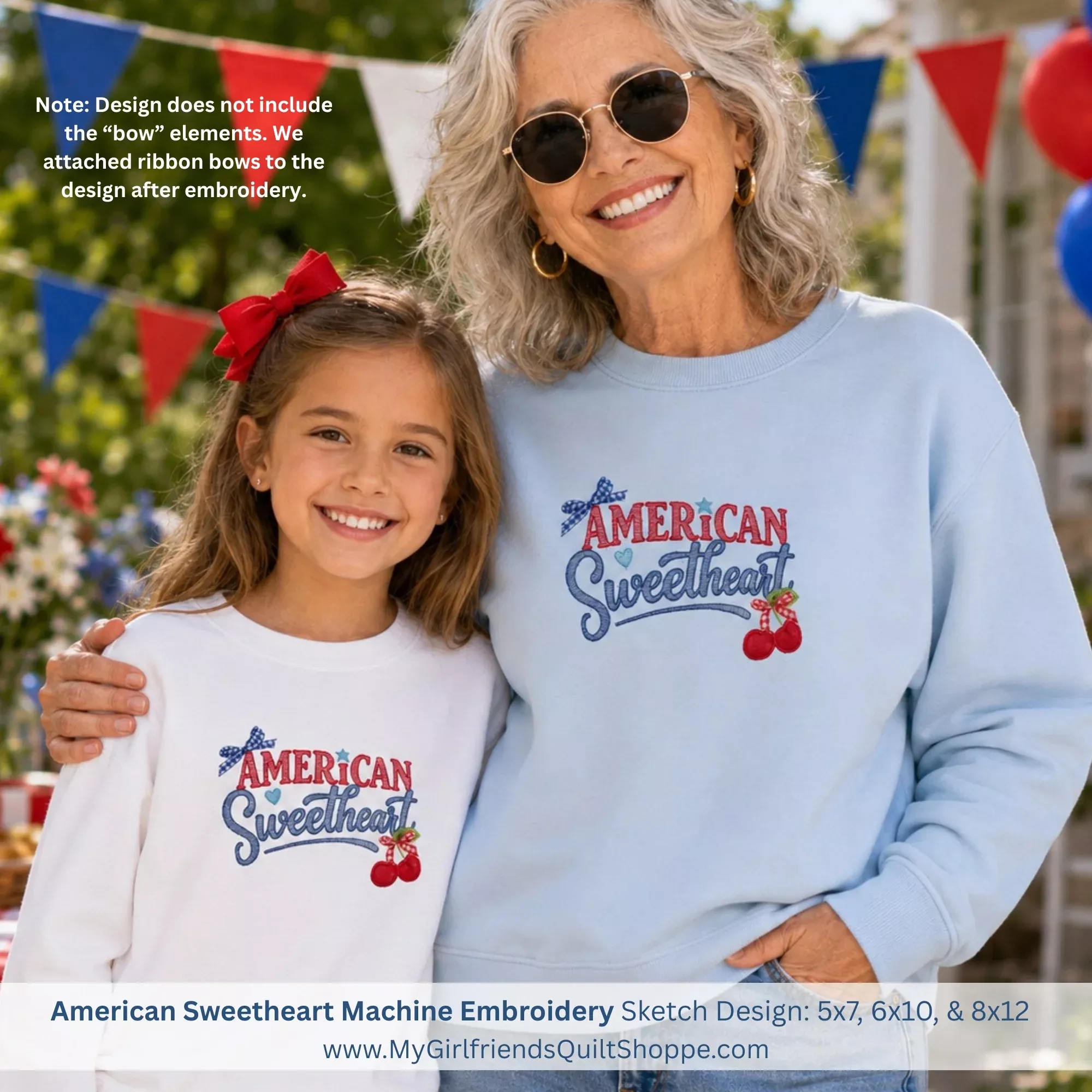American Sweetheart Sketch (Downloadable Machine Embroidery Design)