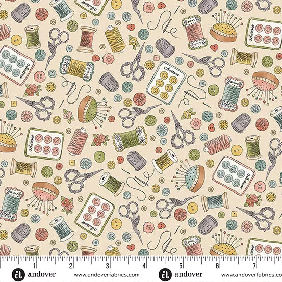 Andover Atelier Notions Cream Fabric