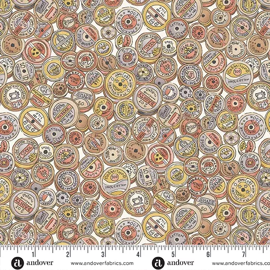Andover Atelier Spool Cream Fabric
