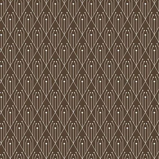 Andover Century Prints Deco Diamonds In Chocolate CS-29-Chocolate ^