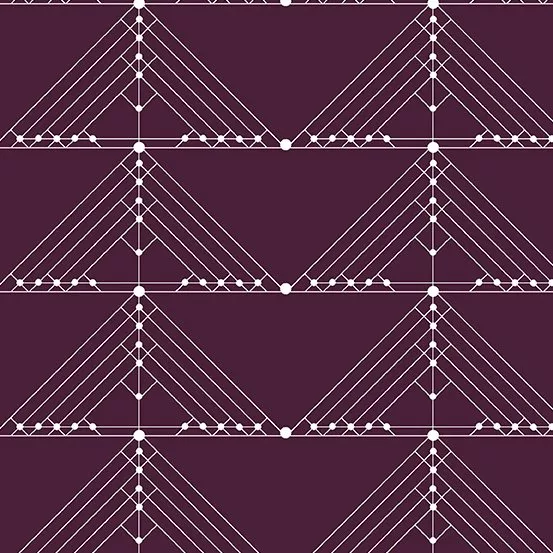 Andover Century Prints Deco Geese In Aubergine CS-30 Aubergine ^