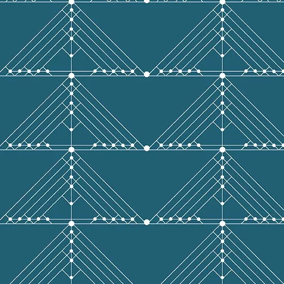 Andover Century Prints Deco Geese In Lagoon CS-30 Lagoon ^