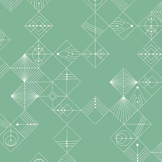 Andover Century Prints Deco Tiles In Jade CS-31 Jade ^