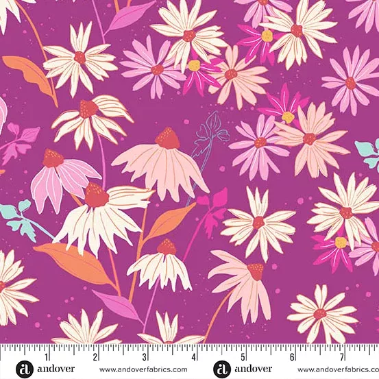 Andover Petals And Stitches Echinacea Fandango Fabric