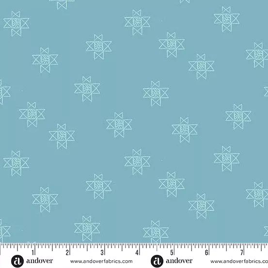 Andover Petals And Stitches Ohio Star Sapphire Fabric