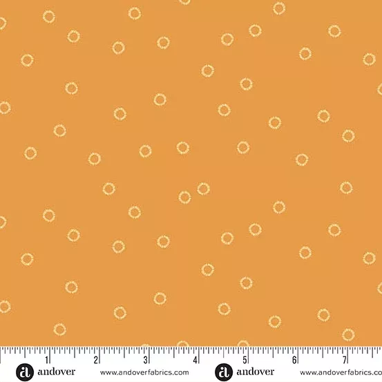 Andover Petals And Stitches Pollen Ochre Fabric