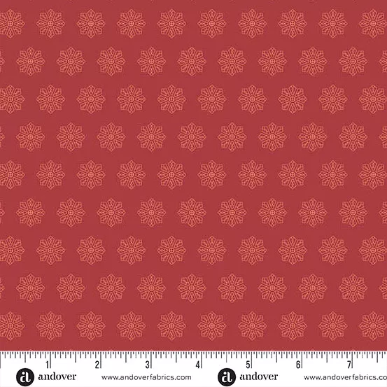 Andover Petals And Stitches Tiled Dresden Dark Amber Fabric