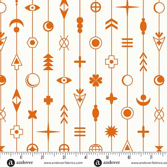 Andover Sun Print Whisper Gaze Flame Fabric