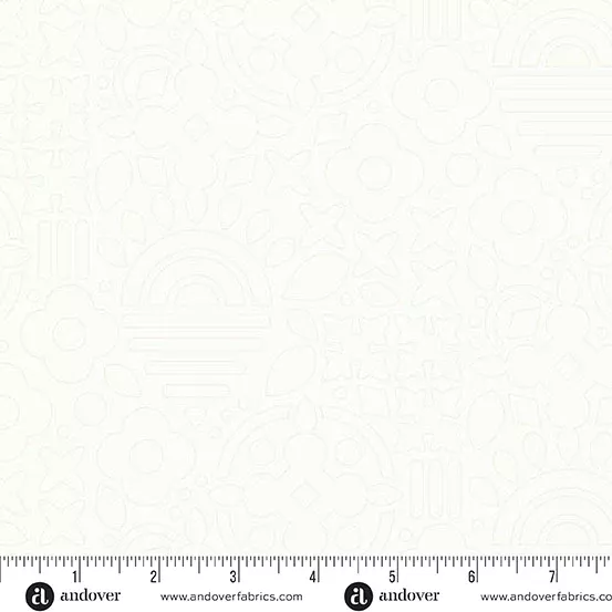 Andover Sun Print Whisper Stencil Snow Fabric
