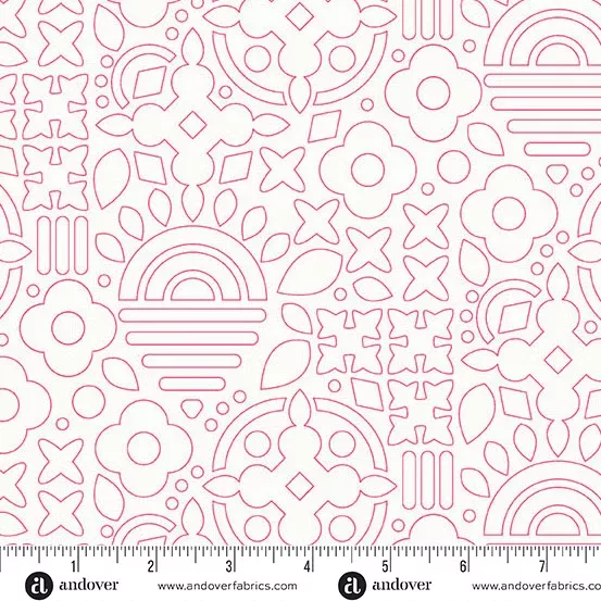 Andover Sun Print Whisper Stencil Taffy Fabric