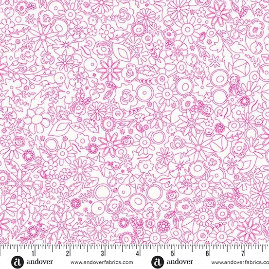 Andover Sun Print Whisper Woodland Cosmos Fabric