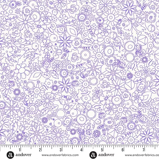 Andover Sun Print Whisper Woodland Violet Fabric