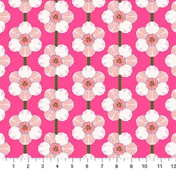 Anna Maria Horner Iconic Daffodil Bubblegum Fabric