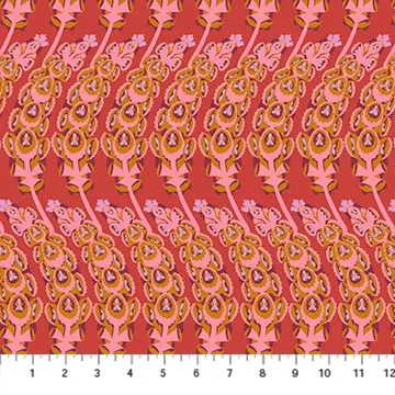 Anna Maria Horner Jumpstart Bells Of Ireland Coral Fabric