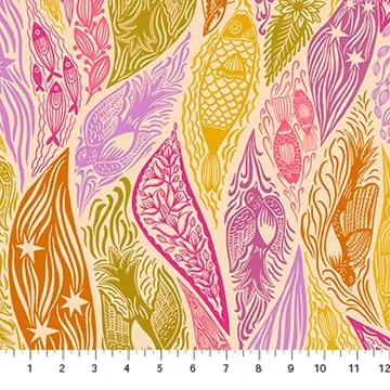 Anna Maria Horner Shooting Star Current Mango 108" Wide Back Fabric
