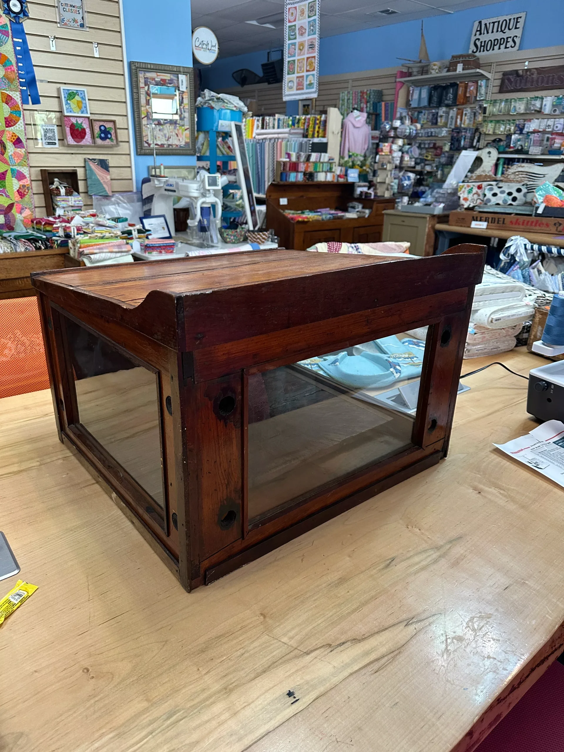 Antique country store pie display case