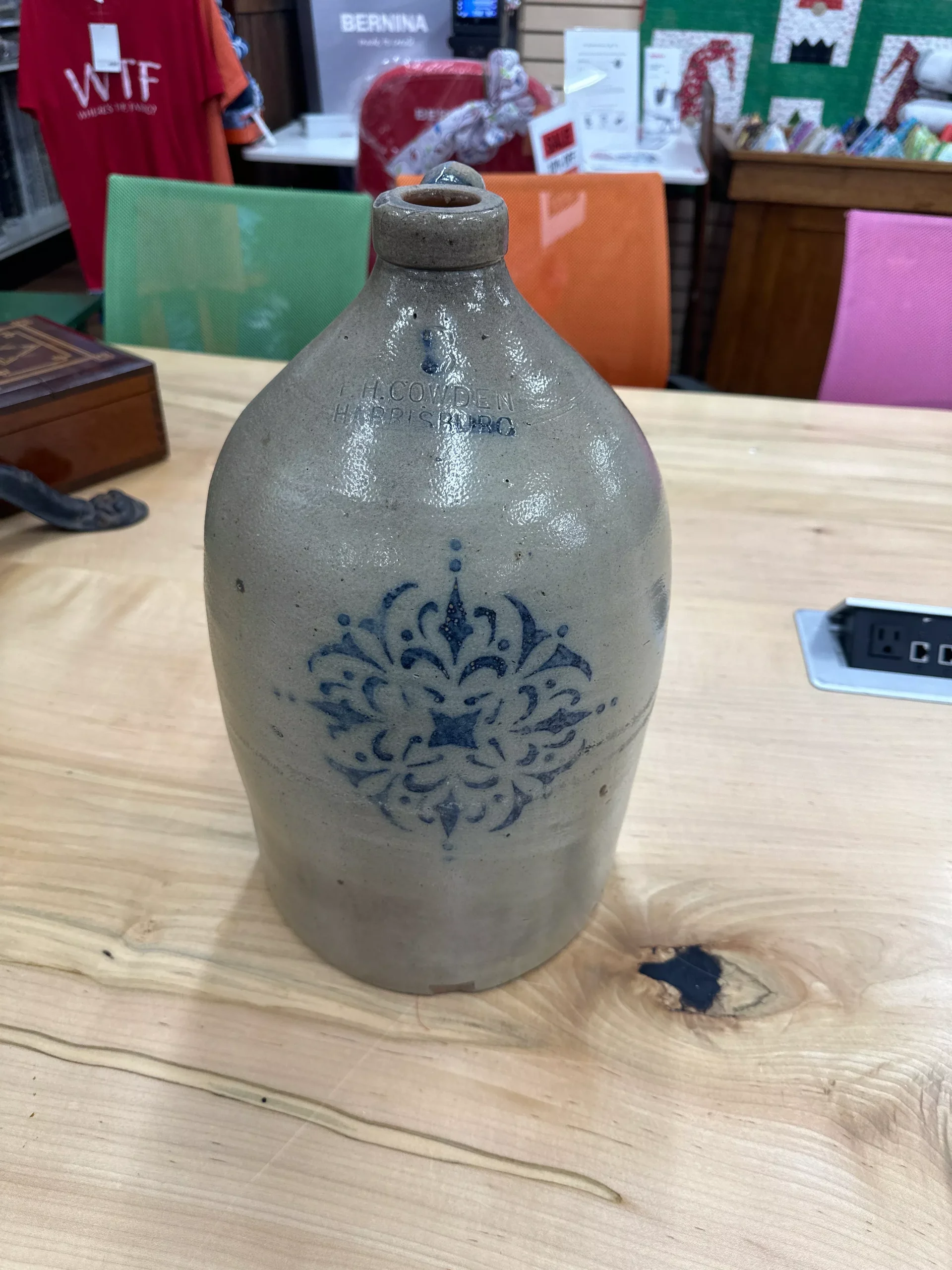 Antique FH Cowden Snowflake crock
