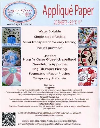 Applique Paper 20 Sheets - 8.5